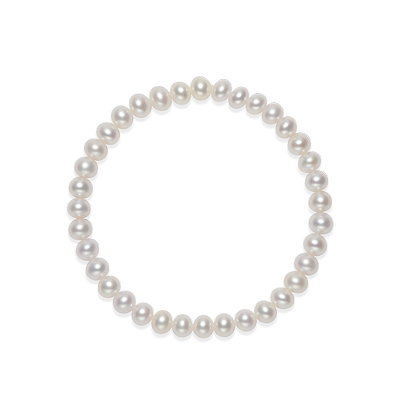 京润珍珠 茜意5-6mm松紧串绳珍珠手链素珠珍珠手链简约百搭礼物A