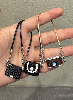 娃娃屋dollhouse迷你模型山茶花黑白包包挂脖配饰公仔挂件配饰