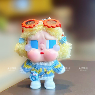 原创crybaby哭娃娃衣日光沐浴衣服蓝色条纹针织t毛衣包裙子秋冬