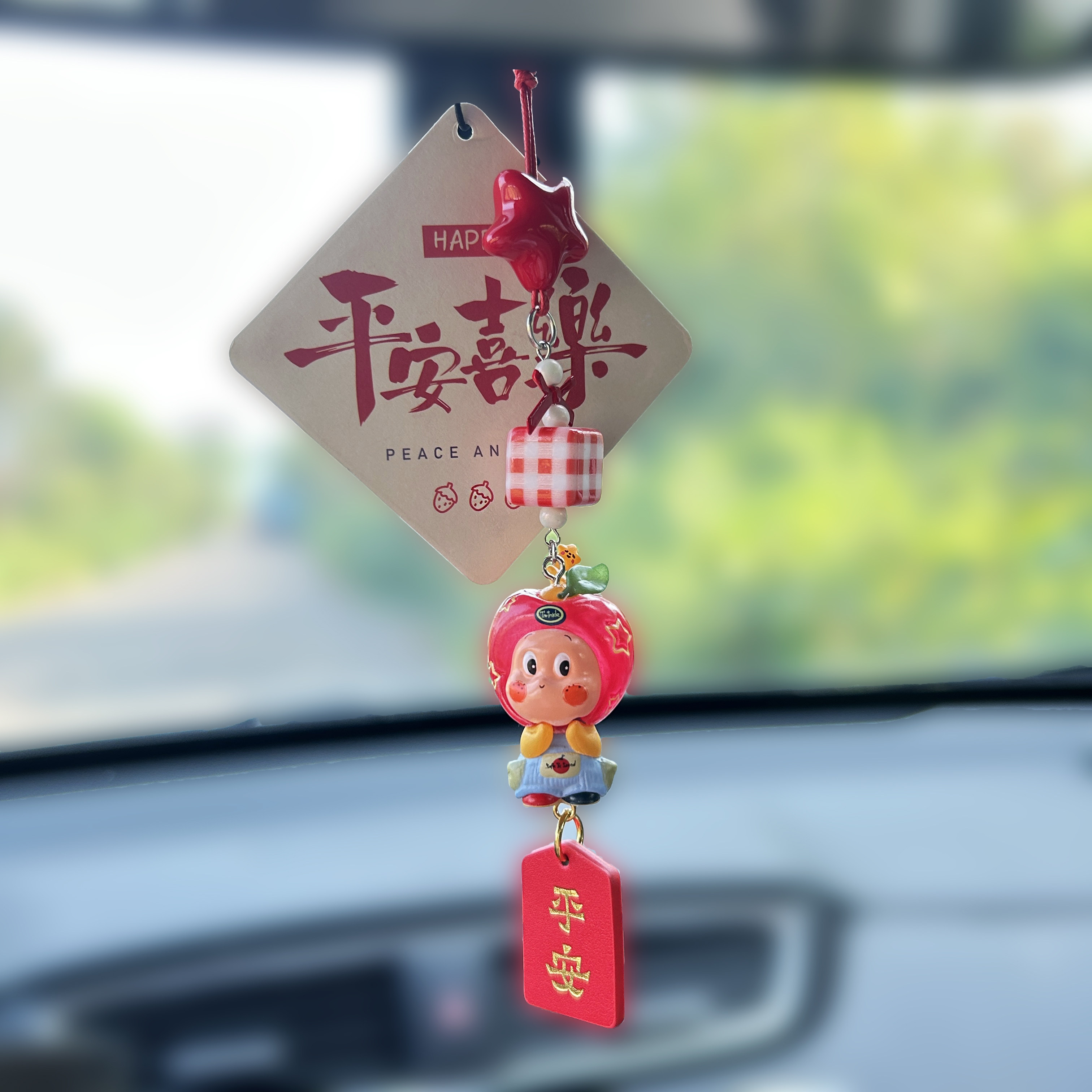 车载装饰苹果形星星人塑料丑萌