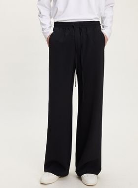 UNICA HOMME/松弛感ROW风_垂顺显腿长抽绳休闲裤设计感舒适空气感