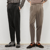 惊喜8折 UNICA HOMME 可调节腰袢_雅痞灯芯绒春直筒休闲裤 男士