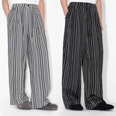 UNICA 子肌理 垂坠感裤 HOMME 进口无性别褶皱休闲宽松泡泡纱裤