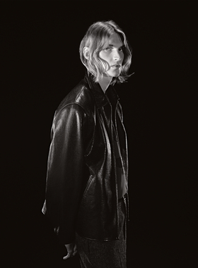 UNICAHOMME蜥蜴纹油蜡压纹羊皮革夹克外套