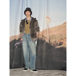 UNICA 简约意大利进口苏力羊驼毛羊毛混纺连帽双拉链外套 HOMME