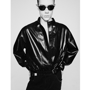 UNICAHOMME 轻量化立领皮衣外套早春质感穿搭 纸感羊皮皮夹克薄款