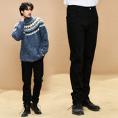 UNICA 加绒牛仔裤 HOMME 携领新潮流_复古水洗加绒锥形显瘦男士