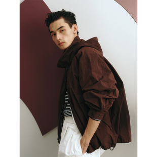 UNICA 休闲户外撞色复古连帽立领运动夹克 HOMME