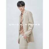 西服西装 阶素雅精纺羊毛_休闲男士 UNICAHOMME 外套 惊喜5折