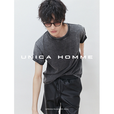 UNICAHOMME肌理复古痞帅短袖T