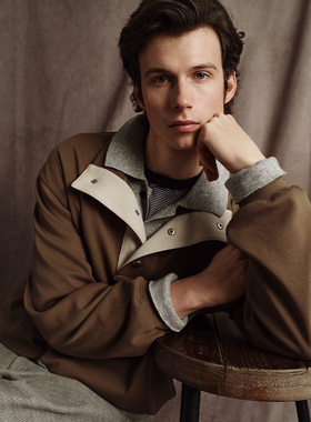 UNICAHOMME/简约率性_设计感撞色立领polo宽松帅气clean fit卫衣