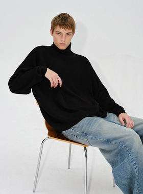 UNICA HOMME/经典基础高领羊毛针织衫