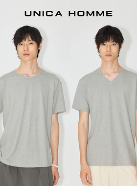 UNICA HOMME/清凉体感解暑王道锤炼版型原创细节双领型亚麻T恤男