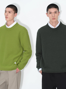 UNICA HOMME/日系复古慵懒感clean fit网眼针织肌理菠萝针针织衫