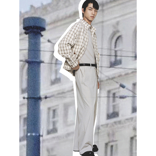 UNICA HOMME宽松男友风_松弛感时髦泡泡纱哈灵顿夹克外套男季