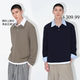 HOMME 撞色叠穿宽松休闲美式 学院风长袖 UNICA 假两件polo衫 男