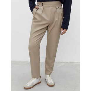 直筒宽松休闲裤 慵懒浪漫高织羊毛面料垂感西裤 男 HOMME UNICA