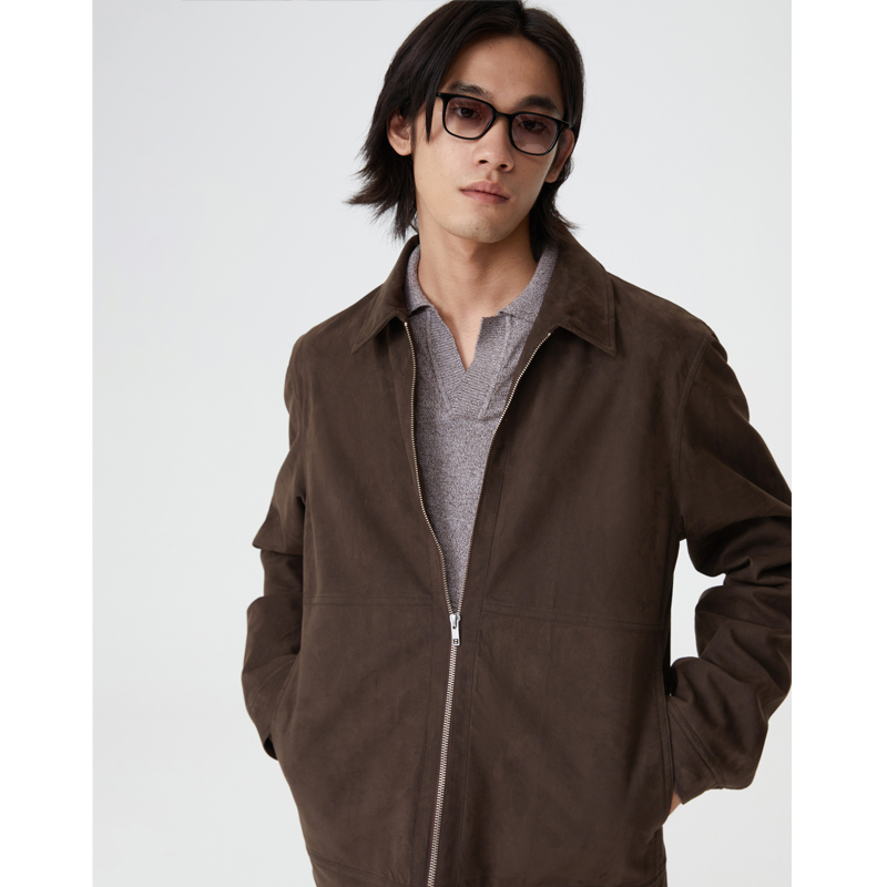 UNICAHOMME仿麂皮翻领休闲外套