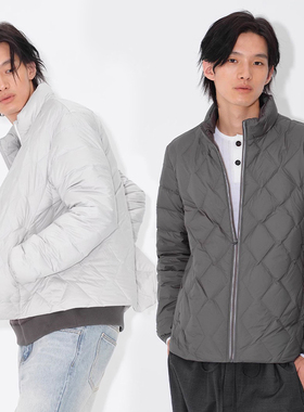 UNICA HOMME/内外可穿轻便菱格绗缝极简质感羽绒服