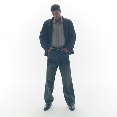 UNICAHOMME/毛呢立领男士夹克外套开衫舒适质感上衣男