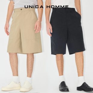 清爽裤 硬朗复古_精梳棉伐木短裤 子 HOMME UNICA
