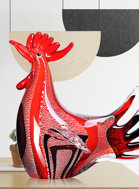 琉璃工艺品生肖公鸡摆件