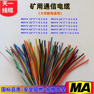 煤矿用阻燃通信电缆 MHYV 15*2*1/0.7mm² 煤安证齐 国标