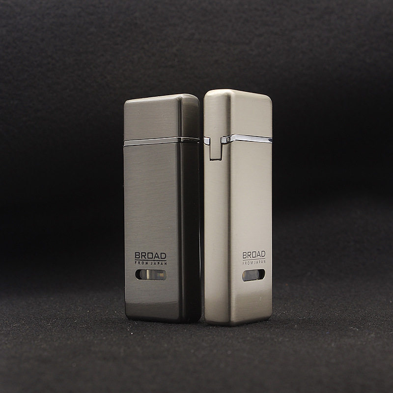 博达充气打火机防风可视气体创意超薄金属男士红火焰个性生日礼物