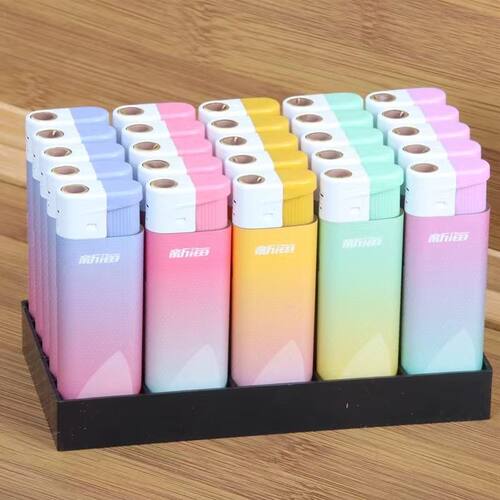 新海加厚双色直冲蓝焰防爆打火机