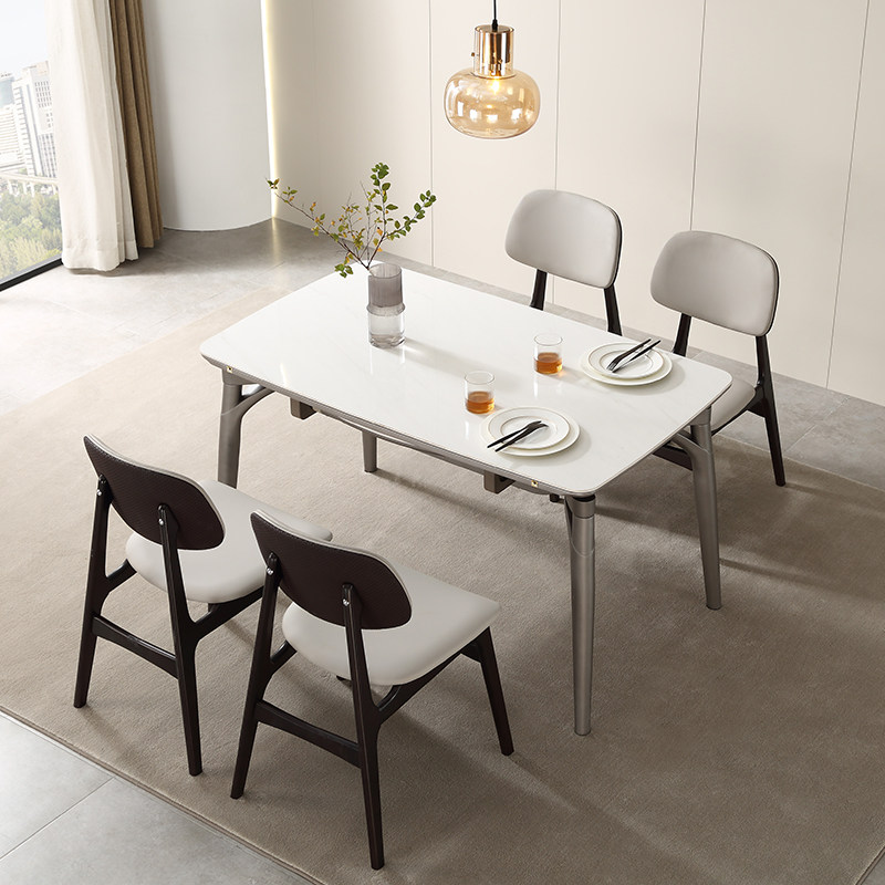 全友家居正品 fb0050餐桌餐椅 1.35圆餐桌 伸缩功能现代简约岩板