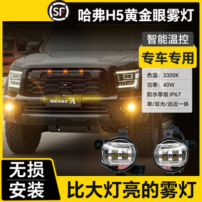 适用于23-25款新哈弗H5黄金眼雾灯高亮LED透镜前雾灯哈佛专用件