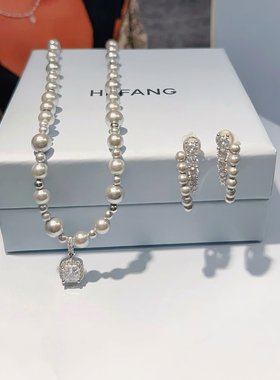 hefang925纯银何方气泡方糖项链