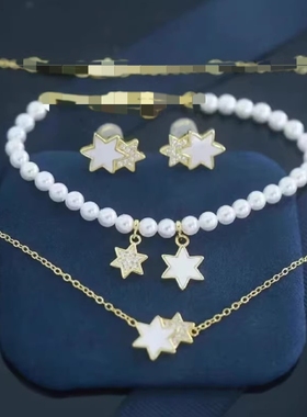 hefang纯银何方鎏光双子星项链