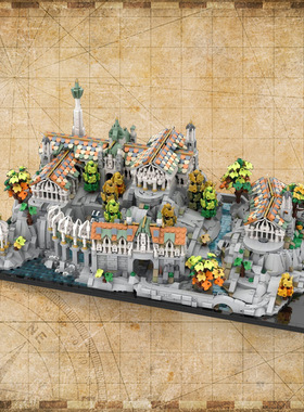 A1625里文代尔迷你工艺建筑积木MOC-191972模型益智拼装积木玩具