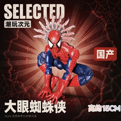 国产maximum大眼蜘蛛侠 帕克 豪华版6寸可动手办人偶 漫威漫画版