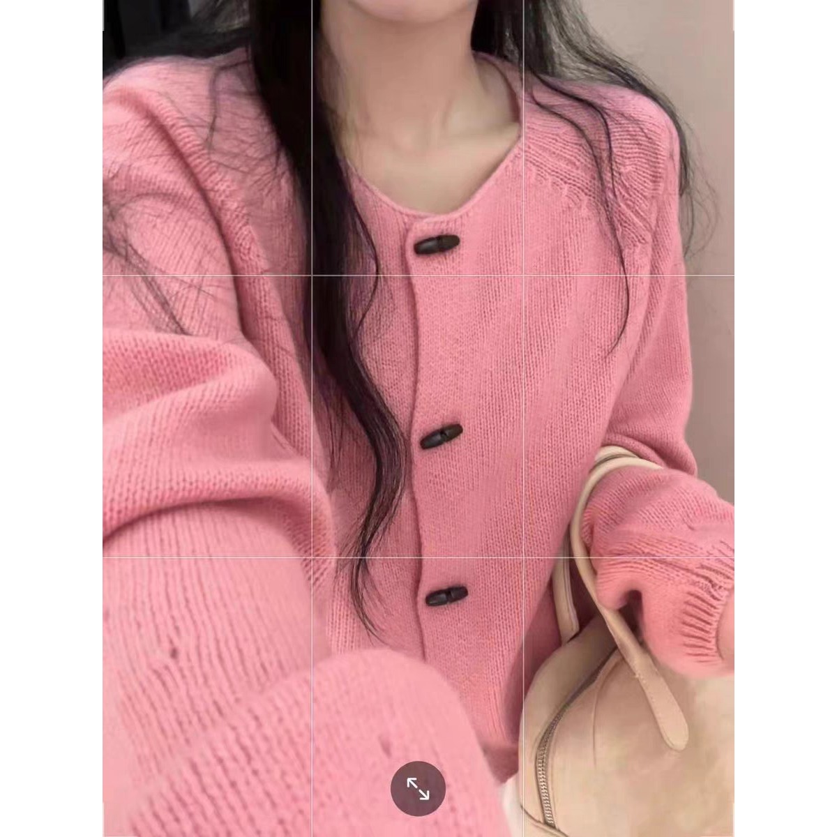 全羊毛100%欧洲站牛角扣针织开衫秋季通勤减龄休闲单排扣毛衣外套