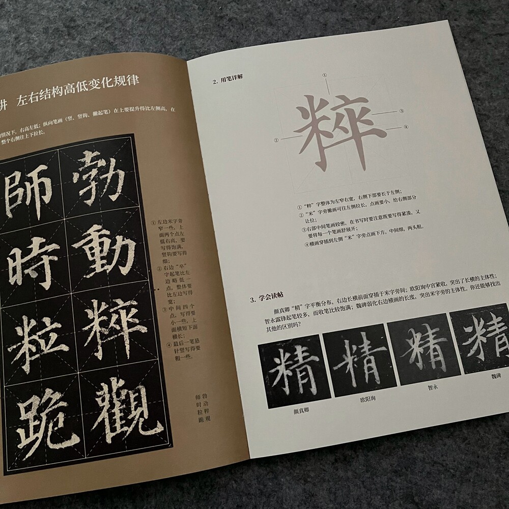 颜真卿多宝塔碑字帖书法毛笔临摹创作常用字3500字技法教程放大版