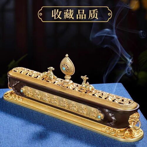 纯铜卧香炉西藏手工香炉