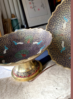 印度手工彩绘孔雀花家居装饰摆件