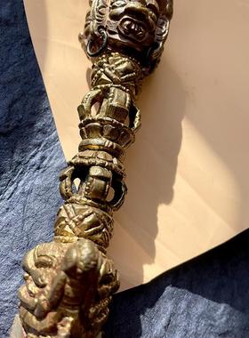 尼泊尔金刚杵铜雕摆件西藏古代