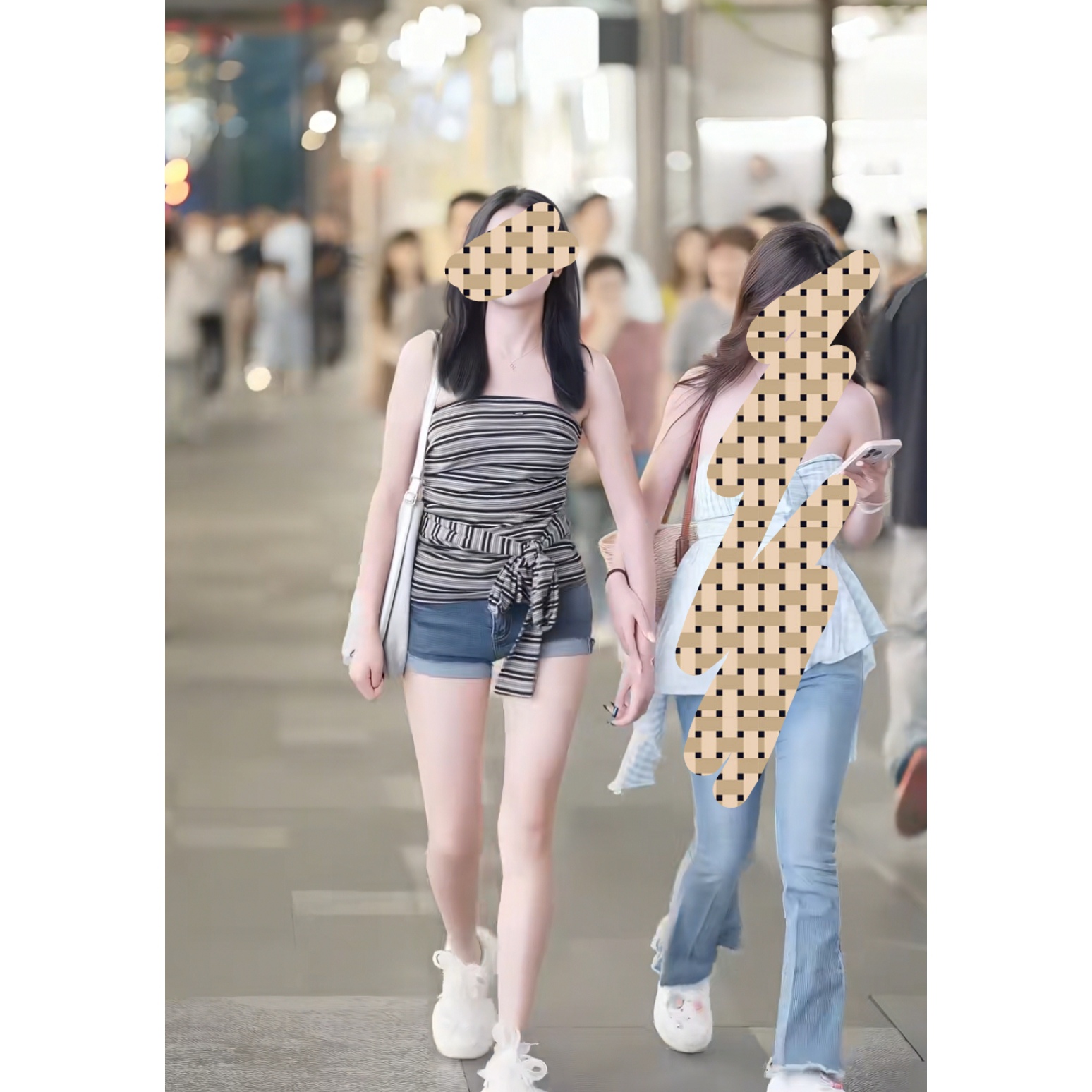 网红街拍同款上衣夏季露肩新款抹胸背心无袖纯欲风绑带条纹美背