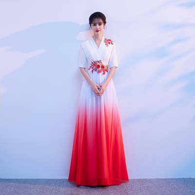 大合唱朗诵主持演出礼服长裙女