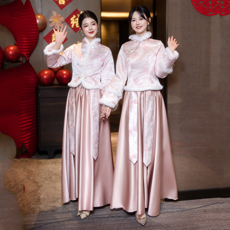 新中式伴娘服2025新款春季中国风小众高级感姐妹团礼服平时可穿