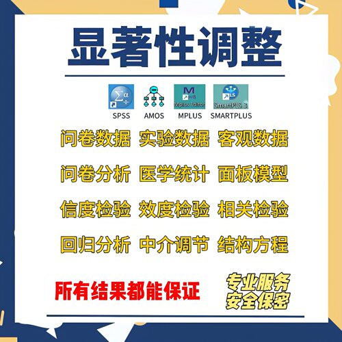 SPSS数据调整amos结构方程模型问卷分析显著性调整