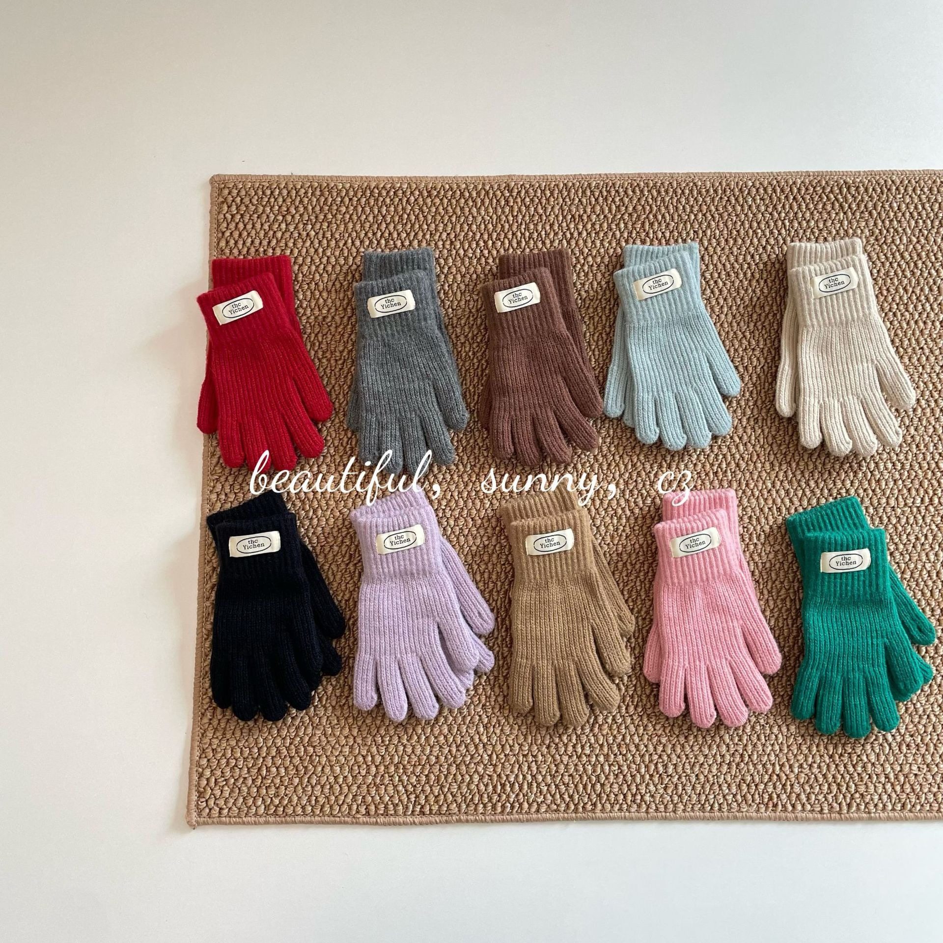 儿童2025漏指针织五指套男女童宝宝时尚糖果色贴标针织保暖手套潮,童装/婴儿装/亲子装,手套,淘宝优惠券,粉丝福利购,淘宝优惠卷