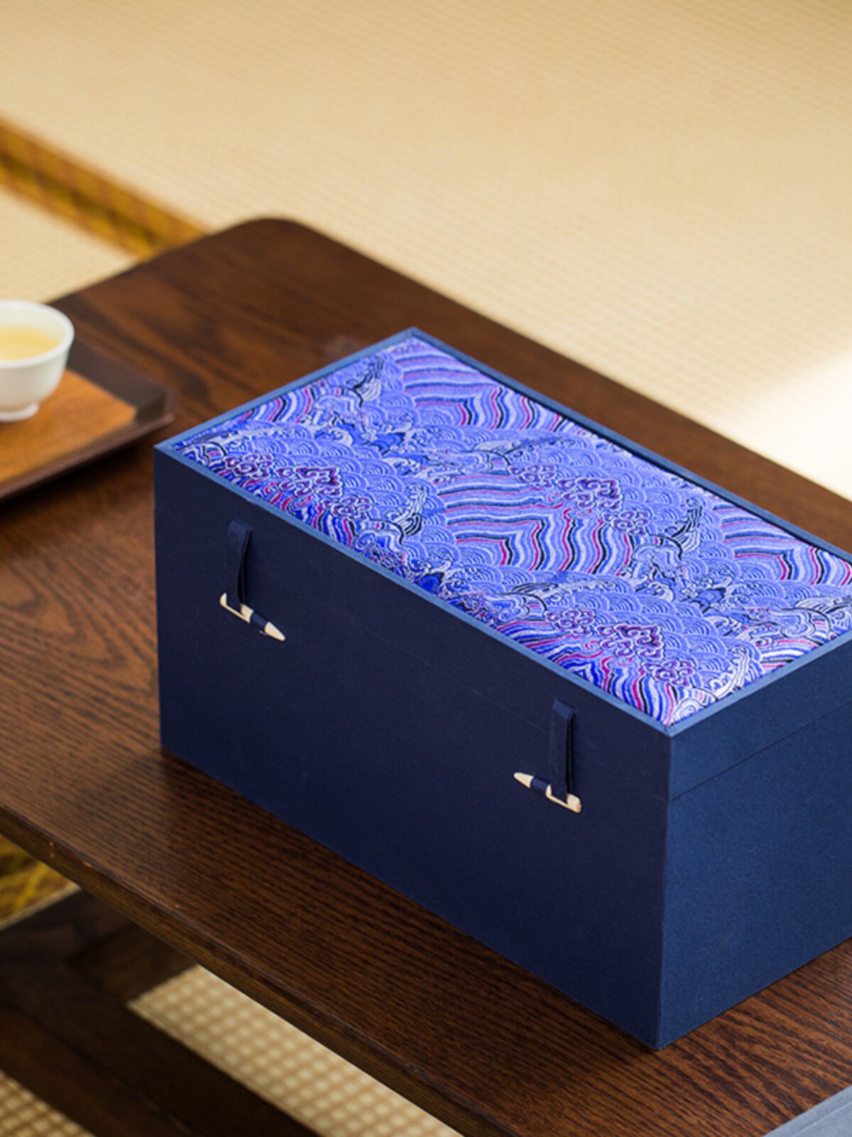 云锦布大花瓶包装盒工艺品摆件大收纳盒1斤茶叶罐礼品盒定制印log