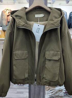 加绒加厚派克服短款韩版宽松