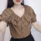 短袖 宽松显瘦荷叶边雪纺衫 洋气减龄高级感时尚 2024新款 上衣 夏季