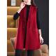 新中式 国风红色马甲背心女士中长款 秋冬中年妈妈针织马夹坎肩外套