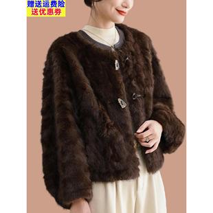 短款海宁皮草外套女年轻彷貂绒豹纹大衣时尚皮毛一体2025新款爆款